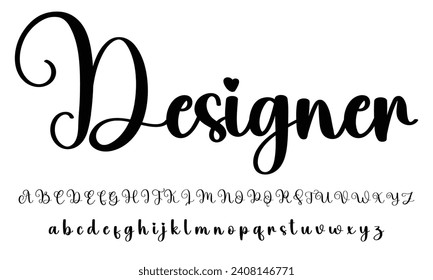 signature font alphabet vector illustration isolated Background