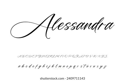 signature font alphabet vector illustration isolated Background