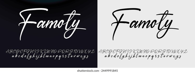 signature font alphabet vector illustration isolated Background