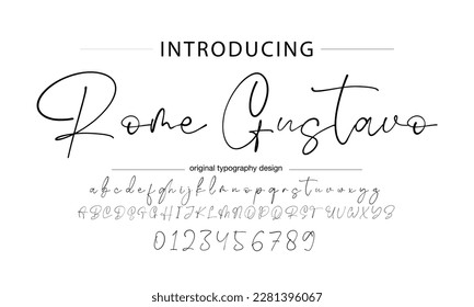 signature Font Calligraphy Logotype Script Brush Font Type Font lettering handwritten