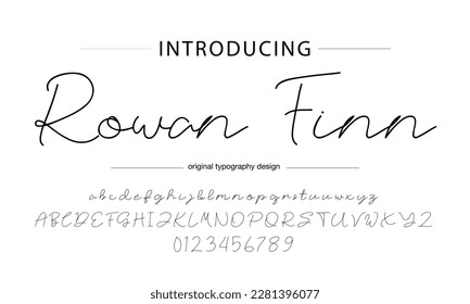 signature Font Calligraphy Logotype Script Brush Font Type Font lettering handwritten