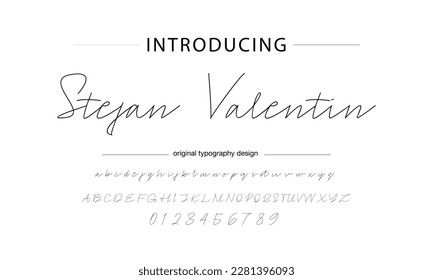Schriftzeichen-Schriftzeichen-Logotype-Schriftzeichen Schriftart Schriftzeichen handschriftlich