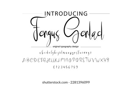 signature Font Calligraphy Logotype Script Brush Font Type Font lettering handwritten
