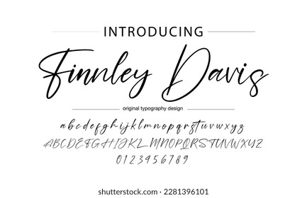 signature Font Calligraphy Logotype Script Brush Font Type Font lettering handwritten