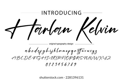 signature Font Calligraphy Logotype Script Brush Font Type Font lettering handwritten