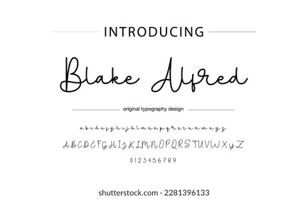 signature Font Calligraphy Logotype Script Brush Font Type Font lettering handwritten