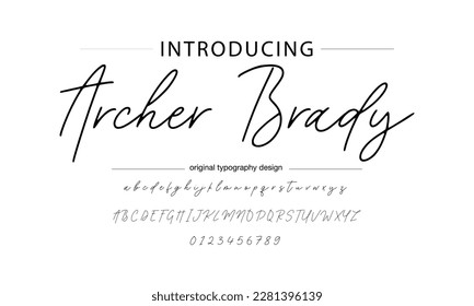 signature Font Calligraphy Logotype Script Brush Font Type Font lettering handwritten