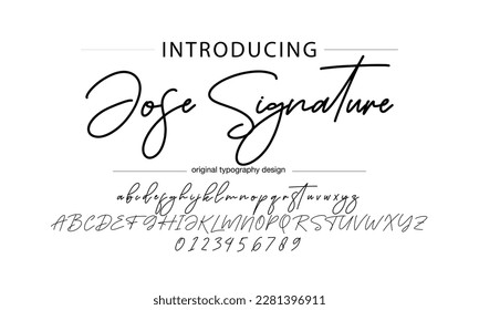 signature Font Calligraphy Logotype Script Brush Font Type Font lettering handwritten