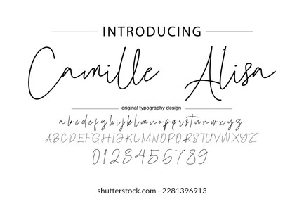 signature Font Calligraphy Logotype Script Brush Font Type Font lettering handwritten