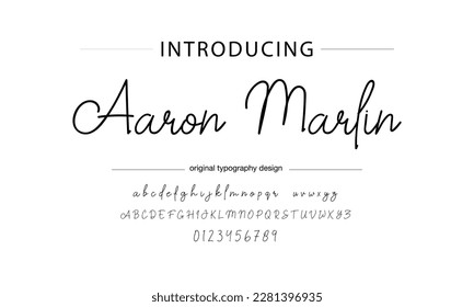 signature Font Calligraphy Logotype Script Brush Font Type Font lettering handwritten