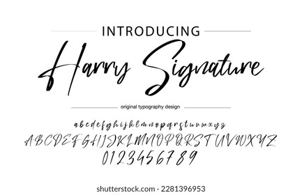 signature Font Calligraphy Logotype Script Brush Font Type Font lettering handwritten