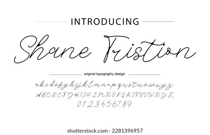 signature Font Calligraphy Logotype Script Brush Font Type Font lettering handwritten