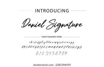 signature Font Calligraphy Logotype Script Brush Font Type Font lettering handwritten