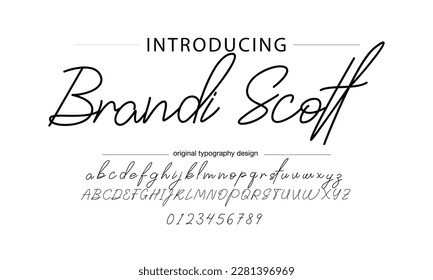 signature Font Calligraphy Logotype Script Brush Font Type Font lettering handwritten