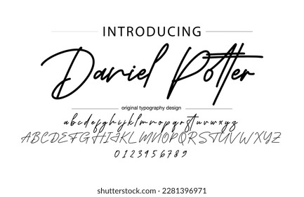 signature Font Calligraphy Logotype Script Brush Font Type Font lettering handwritten