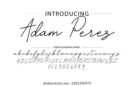 signature Font Calligraphy Logotype Script Brush Font Type Font lettering handwritten