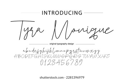 signature Font Calligraphy Logotype Script Brush Font Type Font lettering handwritten