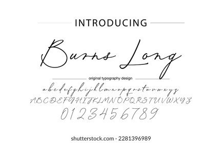 signature Font Calligraphy Logotype Script Brush Font Type Font lettering handwritten