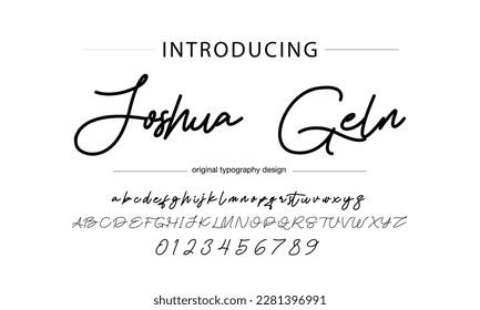 signature Font Calligraphy Logotype Script Brush Font Type Font lettering handwritten