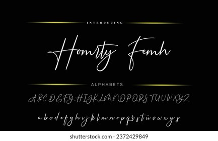 signature Font Calligraphy Logotype Script Brush Font Type Font lettering handwritten