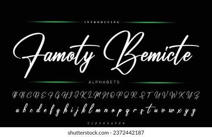 signature Font Calligraphy Logotype Script Brush Font Type Font lettering handwritten