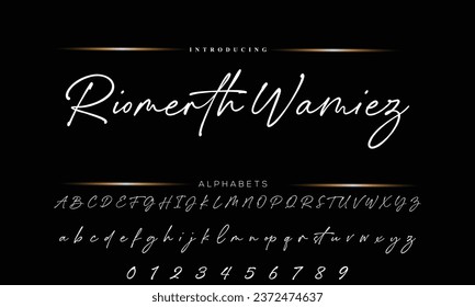  Caligrafía de tipo de letra de firma Guión de logotipo Pincel Tipo de letra Letra letra letra manuscrita