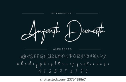 signature Font Calligraphy Logotype Script Brush Font Type Font lettering handwritten