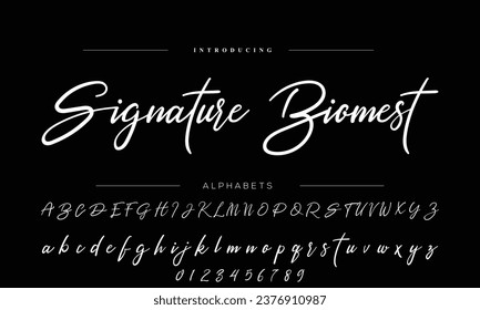 signature Font Calligraphy Logotype Script Brush Font Type Font lettering handwritten