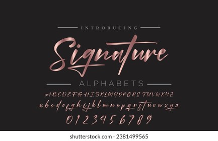 signature Font Calligraphy Logotype Script Brush Font Type Font lettering handwritten
