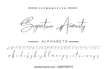 signature Font Calligraphy Logotype Script Brush Font Type Font lettering handwritten