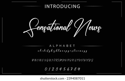 signature Font Calligraphy Logotype Script Brush Font Type Font lettering handwritten