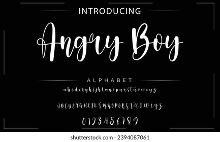 signature Font Calligraphy Logotype Script Brush Font Type Font lettering handwritten
