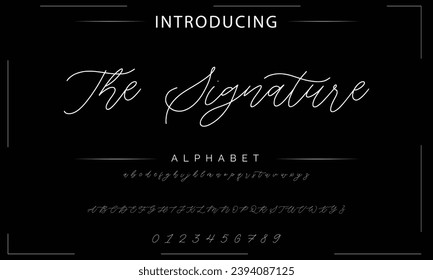 signature Font Calligraphy Logotype Script Brush Font Type Font lettering handwritten
