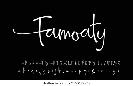 signature Font Calligraphy Logotype Script Brush Font Type Font lettering handwritten