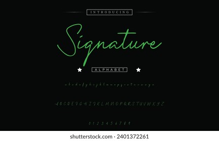 signature Font Calligraphy Logotype Script Brush Font Type Font lettering handwritten