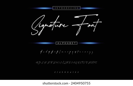 signature Font Calligraphy Logotype Script Brush Font Type Font lettering handwritten
