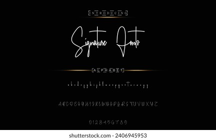 signature Font Calligraphy Logotype Script Brush Font Type Font lettering handwritten