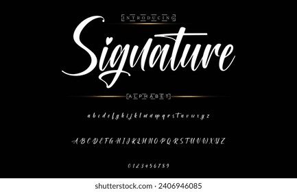 signature Font Calligraphy Logotype Script Brush Font Type Font lettering handwritten