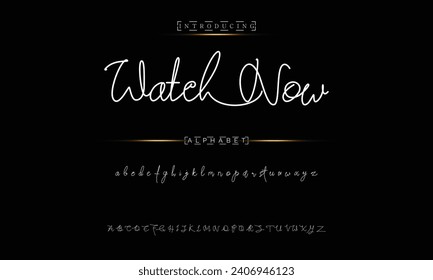 signature Font Calligraphy Logotype Script Brush Font Type Font lettering handwritten