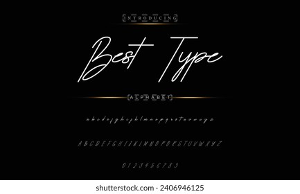 signature Font Calligraphy Logotype Script Brush Font Type Font lettering handwritten
