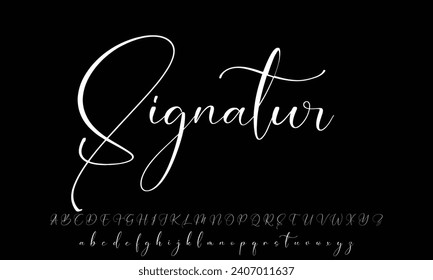 signature Font Calligraphy Logotype Script Brush Font Type Font lettering handwritten