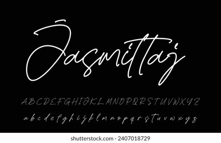 Caligrafía de tipo de letra de firma Guión de logotipo Pincel Tipo de letra Letra letra letra manuscrita