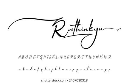 signature Font Calligraphy Logotype Script Brush Font Type Font lettering handwritten