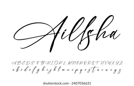 Schriftzeichen-Schriftzeichen-Logotype-Schriftzeichen Schriftart Schriftzeichen handschriftlich