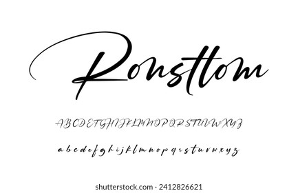 Schriftzeichen-Schriftzeichen-Logotype-Schriftzeichen Schriftart Schriftzeichen handschriftlich