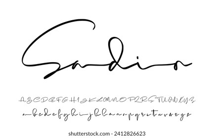 signature Font Calligraphy Logotype Script Brush Font Type Font lettering handwritten