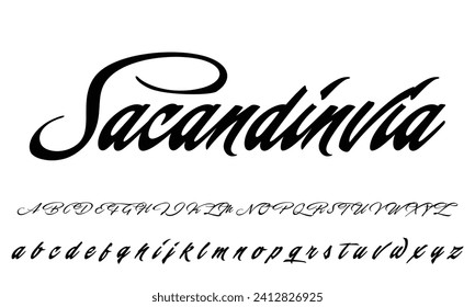 signature Font Calligraphy Logotype Script Brush Font Type Font lettering handwritten
