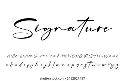 signature Font Calligraphy Logotype Script Brush Font Type Font lettering handwritten