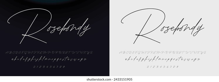 signature Font Calligraphy Logotype Script Brush Font Type Font lettering handwritten