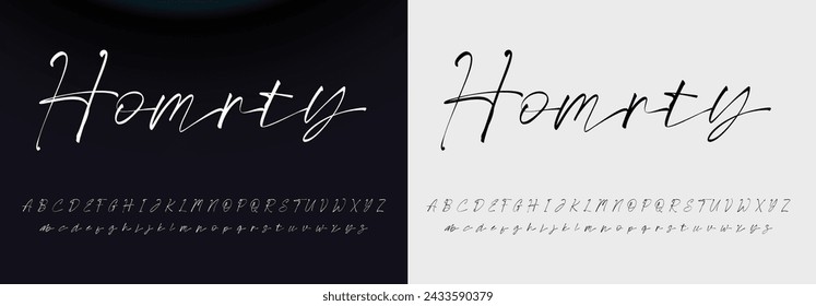 signature Font Calligraphy Logotype Script Brush Font Type Font lettering handwritten